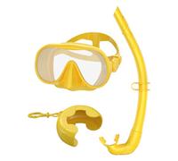 Set da snorkeling per adulti, maschera a prova di perdite con vista panoramica, con contenitore e nastro regolabile, set da snorkeling pieghevole, per allenamento, turisti dell'isola, avventure