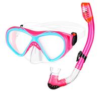 Set da snorkeling per bambini, con top asciutto, per bambini e bambine, età 5-15 anni, anti-appannamento, anti-perdite, maschera per immersioni subacquee, occhialini da nuoto con copertura per il naso