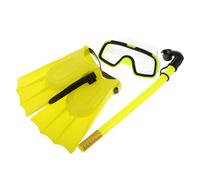 Set da Snorkeling per Pinne e Maschera Gialla | Taglia 25-30, Design per Ragazzi e Ragazze, per Spiaggia e Allenamento Subacqueo