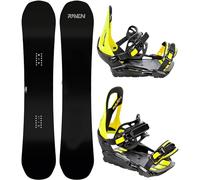 Set da snowboard Raven: Snowboard Raven Pure Black + Bindung s230 Black (Snowboard 163 cm Wide + Bindung M/L, s230 Lime)