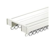 Set da soffitto regolabile a doppio binario in alluminio con rulli silenziosi per uno scorrimento senza sforzo Asta a due linee bianca (160 cm) ideale per l'arredamento della casa