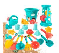 Set da spiaggia per 23 pezzi - giocattolo di sabbia con secchio, pala, clessidra, veicolo da spiaggia, plastica resistente, set da gioco che facilita lo spostamento tra le posizioni di gioco