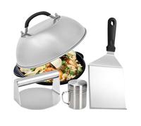 Set da stiro per hamburger Smash 4 pezzi: pressa per carne, cupola | Pressa per hamburger Uso domestico ed esterno: cucina, barbecue e