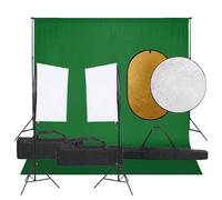 Set da studio fotografico con illuminazione softbox, sistema di sfondo in alluminio, 2 treppiedi, riflettore 5 in 1, lampade a LED, borse per il trasporto, per fotografia in studio, video, ritratto