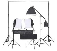 Set da studio fotografico con luce continua a LED, 3 softbox, 3 treppiedi, luce video dimmerabile, sistema di sfondo flessibile, treppiede in alluminio, ideale per fotografia in studio, video