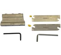 Set da Taglio Con 2 Lame e 2 Inserti Troncatore Per Metallo Fervi T088 Stelo 12 X 12 mm