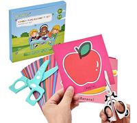 Set da taglio della carta per bambini, forbici per bambini da 2 pezzi (1 * PVC + 1 * lama in acciaio inossidabile) + 48 fogli di carta, divertente set di attività di taglio della carta Giocattolo