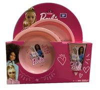 Set da Tavola Barbie 1 Piatto Piano 1 Piatto Fondo 1 Bicchiere PS 41370