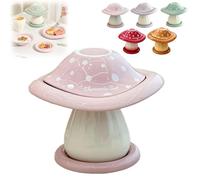 Set da tavola in ceramica a forma di fungo, 4 pezzi, ciotola per frutta e funghi, graziosa tazza decorativa per la casa per le donne con ornamenti decorativi, regalo di San Valentino