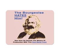 Set da tavola in sughero rosa - Borgeoise Karl Marx Meme Collage Vintage Illustration Art Humour Parodie, grande formato 39,5 x 28,5 cm