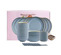 Set da tavola per 9 piatti, set di piatti da tavola, ideale per feste in casa, set da 41 pezzi, con confezione regalo, molto adatto per regali