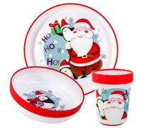 Set da tavola per bambini, 3 pezzi, riutilizzabili, bicolore, di alta qualità, con piatto, ciotola e bicchiere, senza BPA