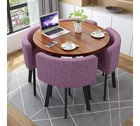 Set da tavolo da pranzo rotondo piccolo, set da tavolo da pranzo rotondo con 4 sedie, tavoli e sedie per piccole sale conferenze e uffici, mobili moderni per sala da pranzo per il tempo libe