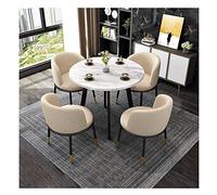 Set da tavolo e sedia per ricevimento da ufficio, 4 sale conferenze, corridoio, tavolo rotondo da 80 cm, mobili semplici per soggiorno (colore: blu) (beige)