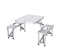 Set da tavolo multiuso: caratterizzato da un telaio resistente alla corrosione e un design pieghevole, questo versatile tavolo da campeggio è ideale per picnic, gite in campeggio, riunioni in giardino