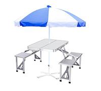 Set da tavolo multiuso: caratterizzato da un telaio resistente alla corrosione e un design pieghevole, questo versatile tavolo da campeggio è ideale per picnic, gite in campeggio, riunioni in giardino