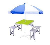 Set da tavolo multiuso: caratterizzato da un telaio resistente alla corrosione e un design pieghevole, questo versatile tavolo da campeggio è ideale per picnic, gite in campeggio, riunioni in giardino