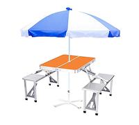 Set da tavolo multiuso: caratterizzato da un telaio resistente alla corrosione e un design pieghevole, questo versatile tavolo da campeggio è ideale per picnic, gite in campeggio, riunioni in giardino
