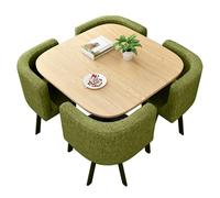 Set da tavolo quadrato per ufficio, sala conferenze e cucina, 5 pezzi, ideale per piccoli appartamenti, balconi e aree ricreative, include scrivania e sedie