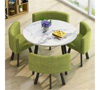 Set da tavolo rotondo da conferenza, 5 pezzi: 1 tavolo da pranzo rotondo e 4 sedie, 80 x 75 cm, mobili moderni da bar per cucina, perfetto per colazione o sala da pranzo