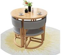 Set da Tavolo Rotondo per Sala da Pranzo, Tavolo da Cucina E Sedie per 4, Tavolo da Negoziazione 1 Tavolo E 4 Sedie, Set da Tavolo per La Reception Dell'ufficio E Dell'hotel Aziendale, Pu-Gray