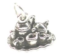 Set da tè charm in argento sterling .925 x 1 A che ora prendi il tè?