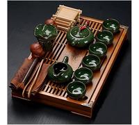 Set da tè cinese Gongfu, teiera in ceramica con tazze e piattino, include statua di Buddha, set completo per la preparazione del tè per la casa e le cerimonie del tè