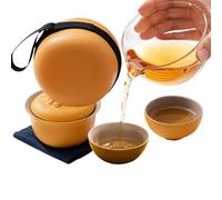 Set da Tè Cinese Kit Infusione in Ceramica a Forma di Arancia | Set da Tè in Ceramica Artigianale per Casa Ufficio Appartamento Cucina Dormitorio Festa Campeggio