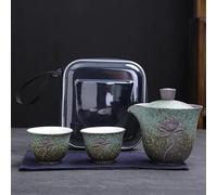 set da tè cinese, tazza da tè in ceramica cinese, Lotus Kung Fu Set da tè da viaggio Teiera in ceramica Tazza da tè Gaiwan Teaset in porcellana Bollitori Set da tè Set di bicchieri Teiera for cerimoni