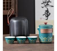 set da tè cinese, tazza da tè in ceramica cinese, Set da tè da viaggio portatile Mini Set Viola Sabbia da viaggio all'aperto Campeggio Express Cup Teiera in vetro Attrezzatura for bere il tè Teiera (