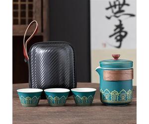 set da tè cinese, tazza da tè in ceramica cinese, Set da tè da viaggio portatile Mini Set Viola Sabbia da viaggio all'aperto Campeggio Express Cup Teiera in vetro Attrezzatura for bere il tè Teiera (
