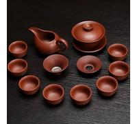 set da tè cinese, tazza da tè in ceramica cinese, Set da tè in ceramica viola argilla Kung Fu Pot Infusore Xishi Gaiwan Teiera Tazza da portata Tazza da tè Cinese Bicchieri Teiera (Color : F)