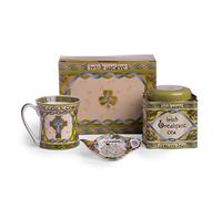 Set da tè con croce celtica irlandese - Set da 3 pezzi con tazza di tè in porcellana e porta bustine di tè, 50 bustine da tè teen in scatola abbinata