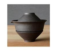 Set da tè di Viaggio Teiera in Ceramica Giapponese da 200 ml Bollitore per tè Gaiwan Tazza da tè per Puer 1 Ciotola 2 Tazze Set da tè Retro Bicchieri in Ceramica Grezza
