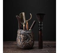 Set da tè dorato in 4 stili con drago in ceramica per kung fu, accessori per cerimonia del tè, contenitore per il tè a nuvola, utensili da viaggio, per gli amanti del tè (set da tè 1)