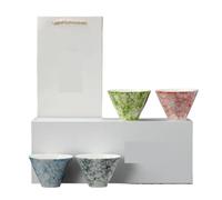 Set da tè Four Seasons - 4 tazze da degustazione e annusamento in argento dorato, stile antico(D 4pc Set no silver)