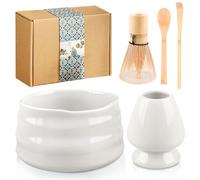 Set Da Tè Giapponese Matcha,5 Pezzi Set Di Tè Matcha Giapponese,Set Di Fruste Per Matcha Ciotola,Set Di Tè Matcha In Naturale Per La Preparazione Tradizionale Del Tè Matcha(Bianco)