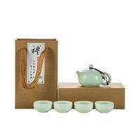 Set da tè giapponese, set da tè kung fu (teiera e tazza in ciano) (ciano)