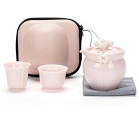 Set da tè Giapponesi da Viaggio con Teiera Teiera Fatta A Mano in Argilla, 1 Pentola 4 Tazze, Buoni Regali Giapponesi, Ceramics, 150ml