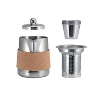 Set da tè Gong Fu - Bollitore in acciaio inox con colander, tazze separate e borsa per il trasporto | Servizio da tè portatile per casa, picnic ed escursionismo