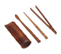 Set da tè in bambù Cinese Gongfu,4 Pezzi Accessori per Il tè in bambù Naturale, con cucchiaino da tè, Cucchiaio da tè, ago da tè, per Set da tè gongfu, Set da t¨¨ in BAMB¨´ Cinese Gongfu, 4 pezz