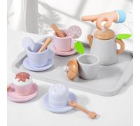 Set da tè in legno per bambine Tea Party e vassoio da portata Tazza da tè