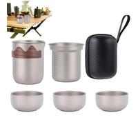 Set Da Tè In Titanio | Kit Teiera da Campeggio | Da Tè Portatile - Per Escursionisti Campeggiatori Picnic Viaggio Spiaggia Giardino Cortile Concerto Outdoor