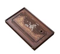 Set da tè Kung Fu in bambù, piccolo vassoio scolapiatti accessori 38 x 23 x 3,8 cm, ideale per servire il tè in casa, design per gli amanti del tè