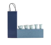 Set da tè Kung Fu in ceramica cinese da 5 pezzi, tazze da sakè vintage, tazze da tè tradizionali fatte a mano, accessori for il tè for la casa e gli amanti del tè