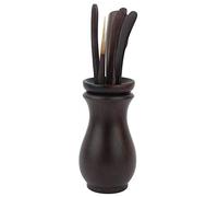 Set da tè Kung Fu in ebano naturale, composto da sei pezzi; accessori per la cerimonia del tè in bambù, con misurino, clip, ago filtrante e secchiello per l’infusione Gong Fu;