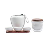 Set da tè Kung Fu Retro Quick Cup - 1 teiera e 3 tazze, kit portatile con borsa for campeggio e attrezzatura for la preparazione del tè(A One Pot Three Cups)