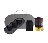 Set da tè Kung Fu, set da tè da viaggio in, 3 tazze, colino da tè, vassoio da tè, con borsa portaoggetti, forniture da tè portatili per viaggi, hotel, picnic