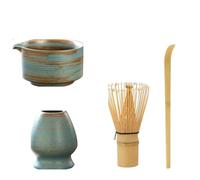 Set da tè Matcha 4 pezzi, frusta di sicurezza, cucchiaino, set, negozio bevande for interni, strumenti for la preparazione del, accessori per preparare il tè matcha(Blue)