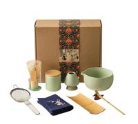 Set da tè Matcha 9pcs Matcha Set With Ceramic Bowl, Whisk And Tea Spoon, Ceremony(Green)